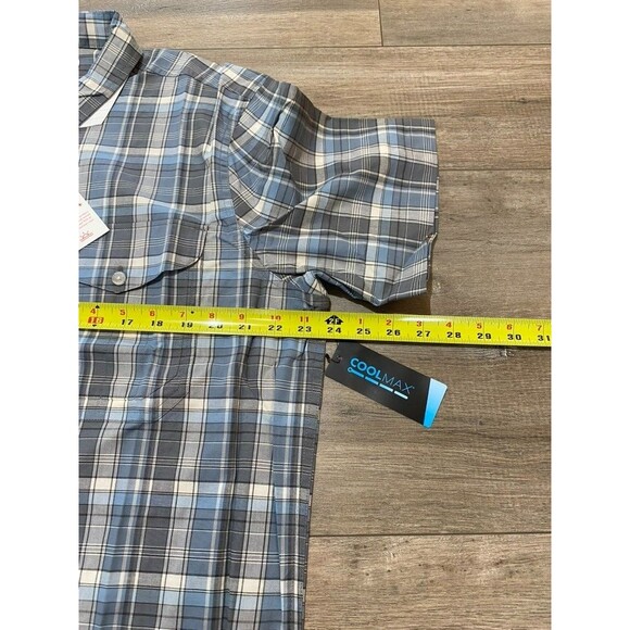 Filson Twin Lakes Sport Mens M Short Sleeve Button Up Plaid Outdoors Camp Shirt - Picture 6 of 9